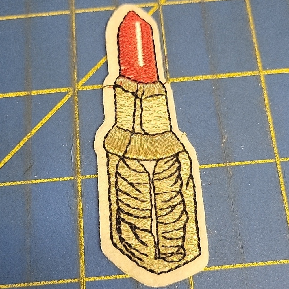 Lipstick Embroidered 3" Iron On Patch New